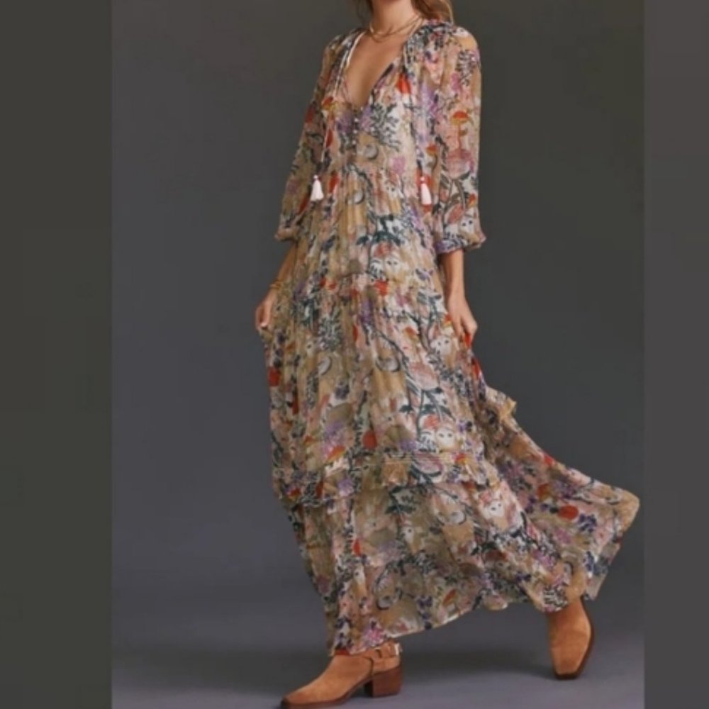 NWT// Anthropologie Floral Tiered Marais Maxi Dress XL